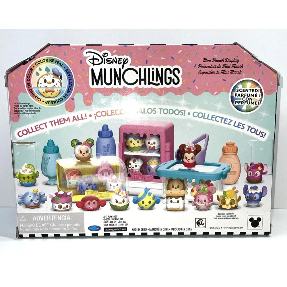 Disney Munchlings Mini Munch Purple Display SERIES 1 w/Scented 4 Figures 7pc New